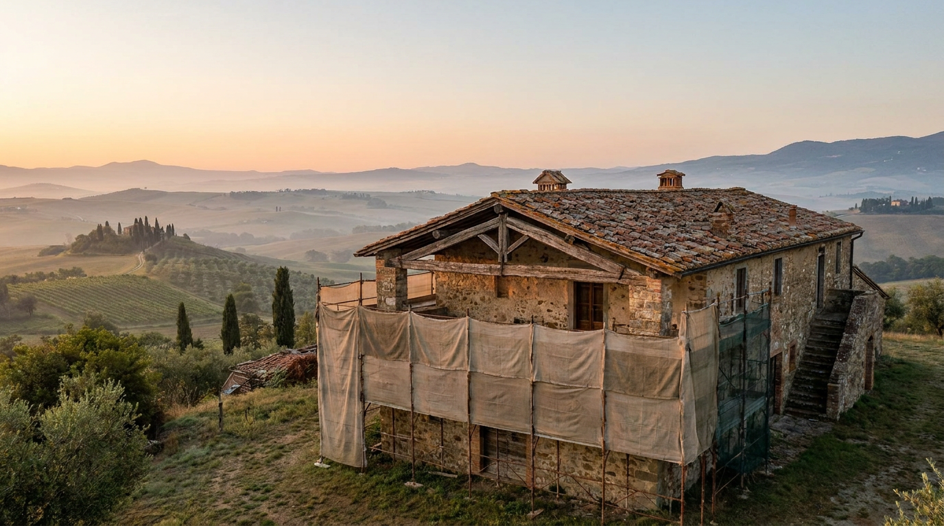 Quanto dura il restauro di un casale in Val d’Orcia?