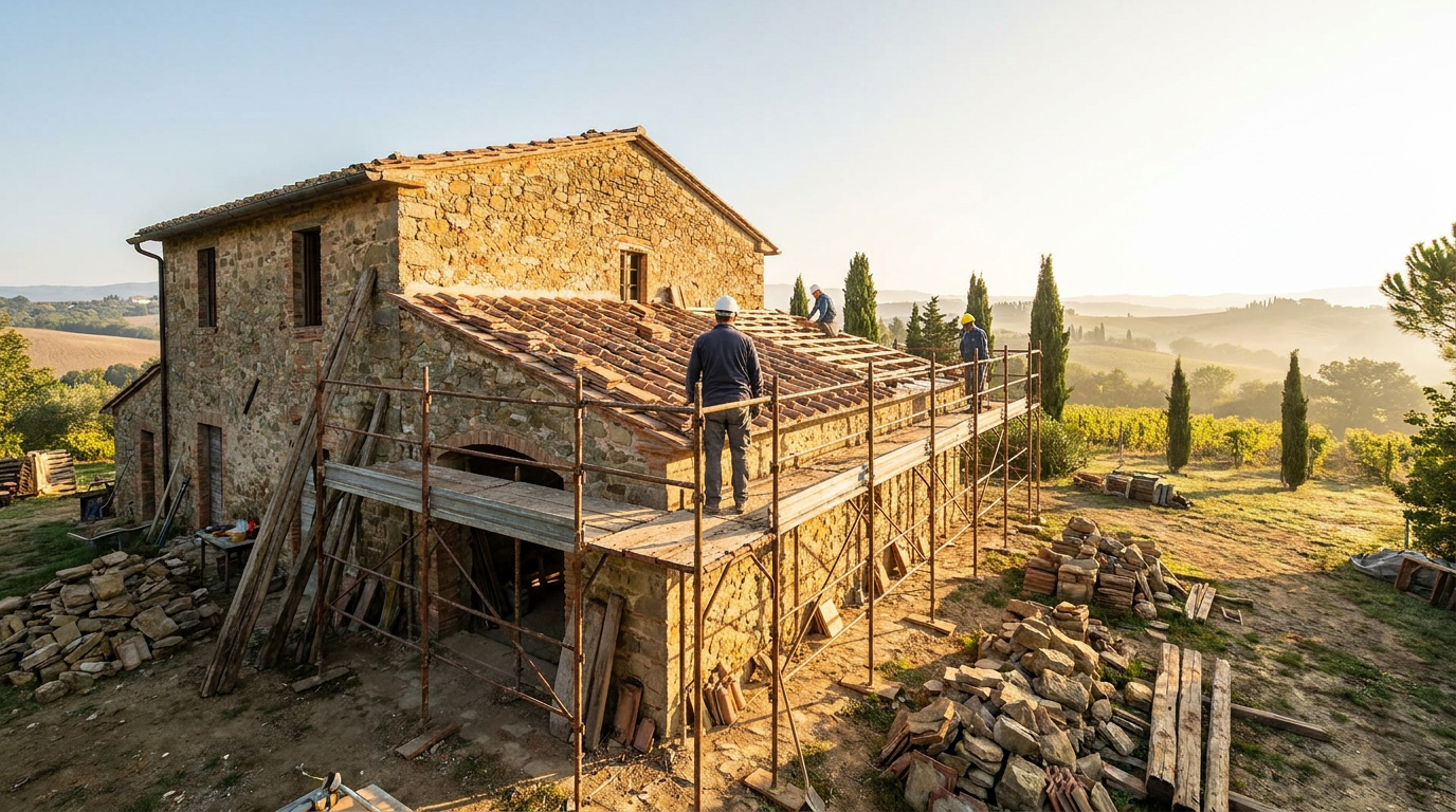 Tempi restauro casale: guida alla durata del cantiere — restauro casali e ville di pregio in Toscana